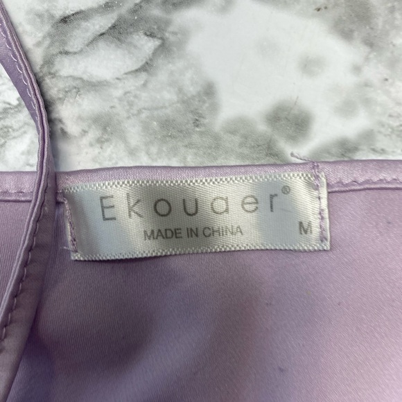 Ekouaer Pastel Purple Lightweight Night Gown Lingerie Dress Size Medium - Picture 7 of 13